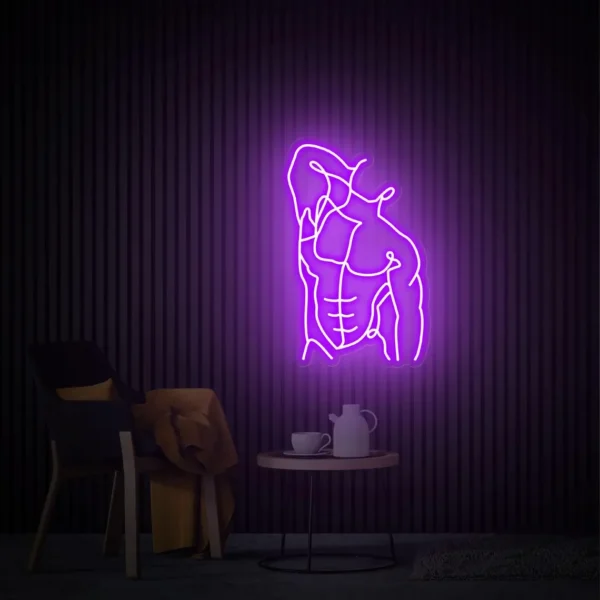 Male Body Neon Sign – Modern LED Art - Image 4