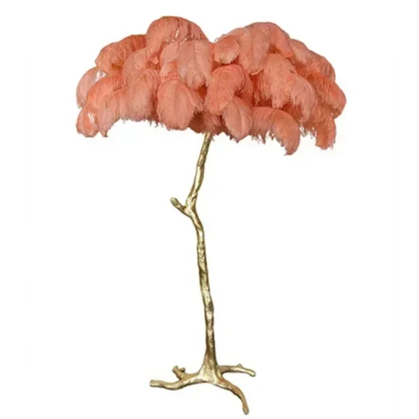 Designer Feather Floor Lamp with Ostrich Shade - Image 7