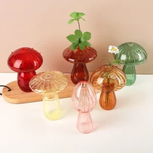 Mushroom Glass Vase Hydroponic Plant Decor
