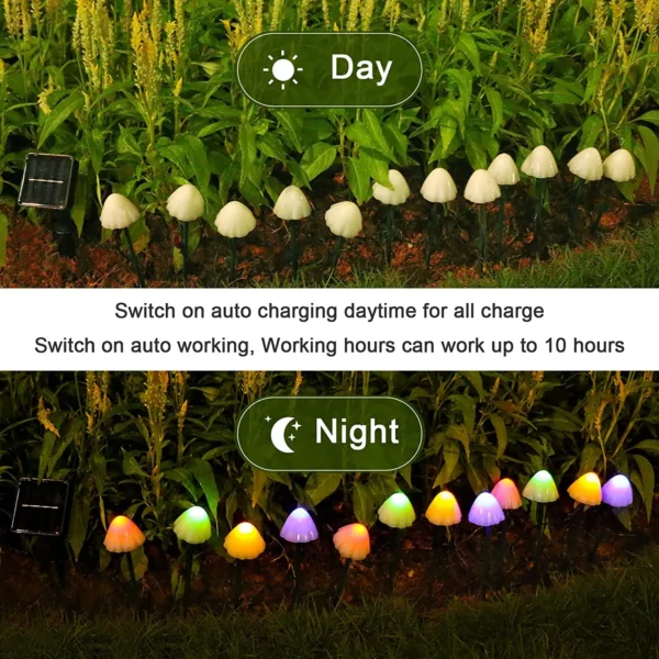 10 LED Solar Mushroom Garden Lights - Image 5