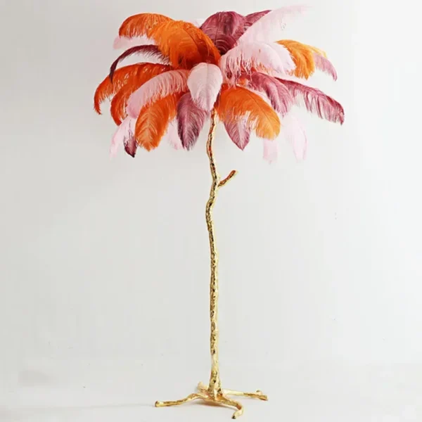 Designer Feather Floor Lamp with Ostrich Shade - Image 8