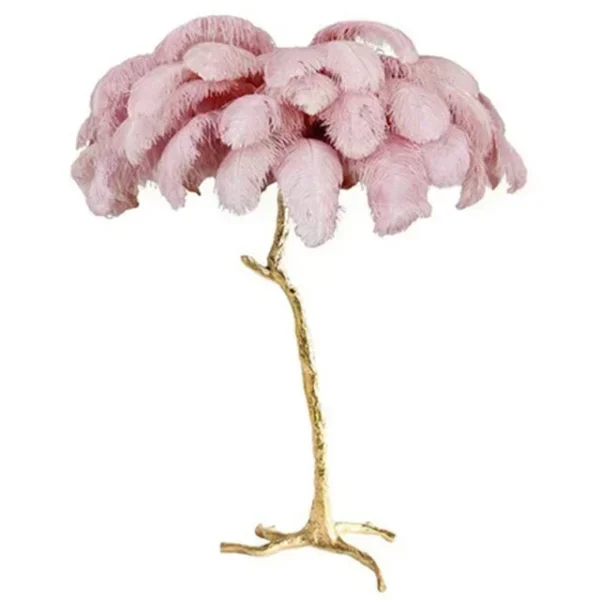 Designer Feather Floor Lamp with Ostrich Shade - Image 9