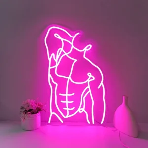 Male Body Neon Sign – Modern LED Art
