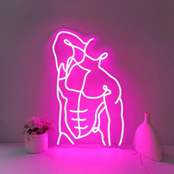 Male Body Neon Sign – Modern LED Art