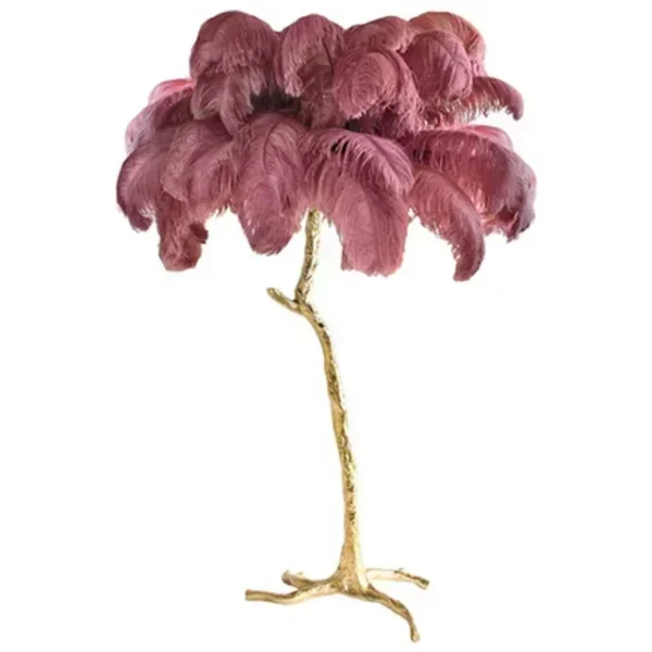 Designer Feather Floor Lamp with Ostrich Shade - Image 12