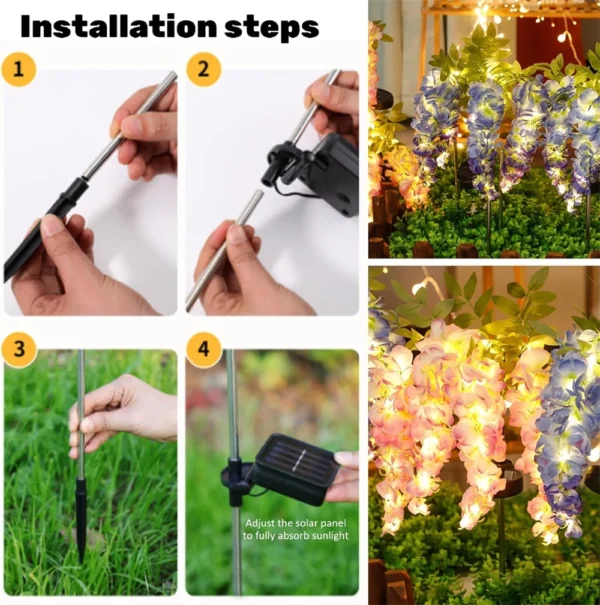Solar LED Wisteria Garden Lights - Image 5