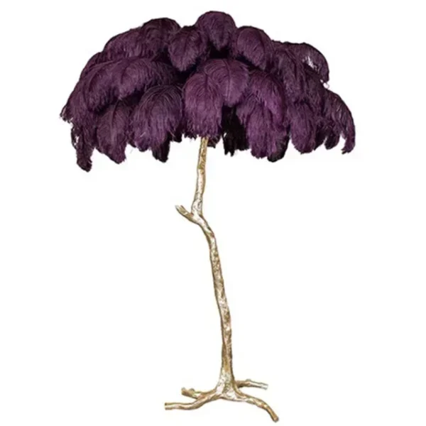 Designer Feather Floor Lamp with Ostrich Shade - Image 11
