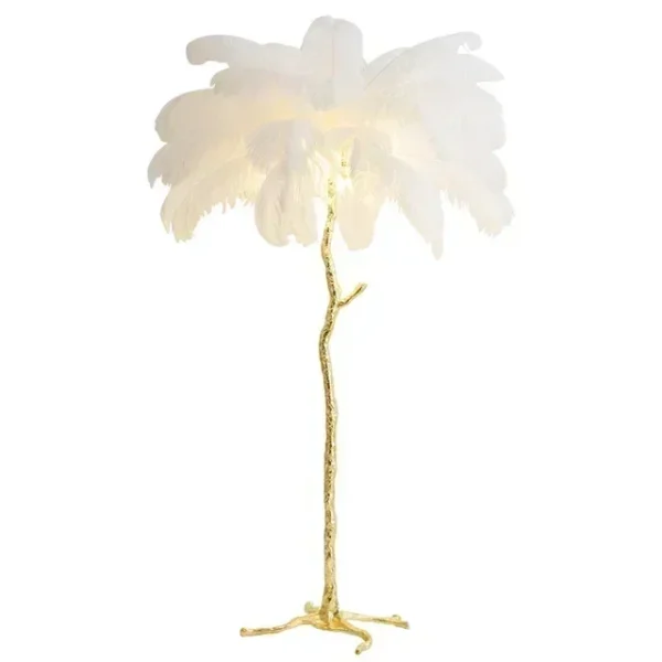 Designer Feather Floor Lamp with Ostrich Shade - Image 10
