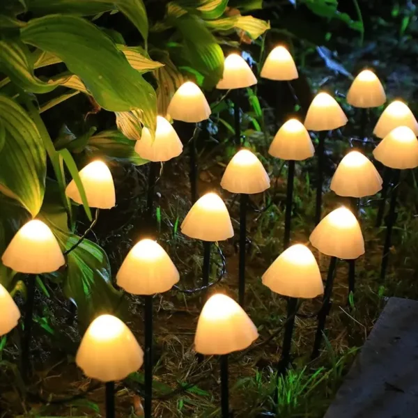 10 LED Solar Mushroom Garden Lights - Image 3