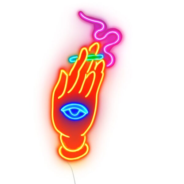 Hand + Smoking Eye LED Sign