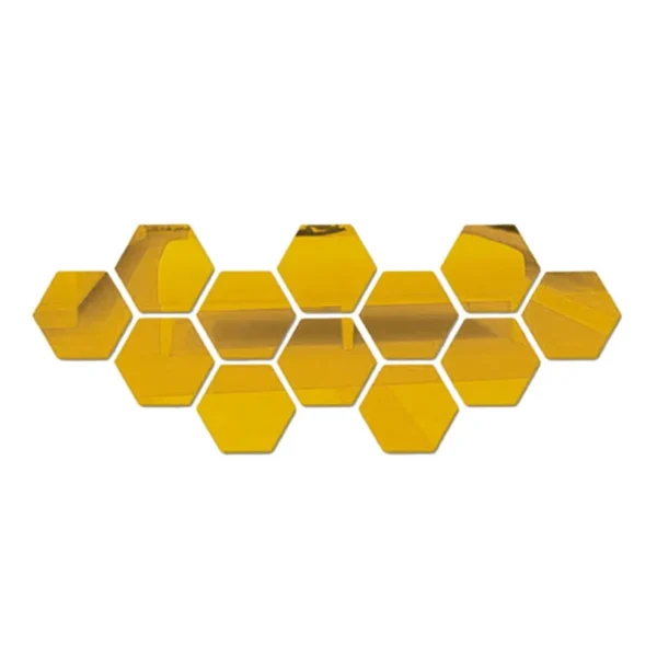 12PCs/Set DIY 3D Mirror Wall Sticker Hexagon Home Decor Mirror Decor Stickers Art Wall Bedroom Decoration Self-adhesive Stickers - Image 10