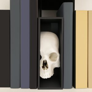 Skull Bookend For Shelves Study Book Support Stoppers Spooky Gothic Design Magazines Bookend Shelf Decor For Apartment Living