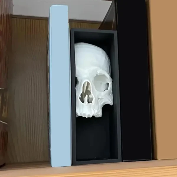 Skull Bookend For Shelves Study Book Support Stoppers Spooky Gothic Design Magazines Bookend Shelf Decor For Apartment Living - Image 4