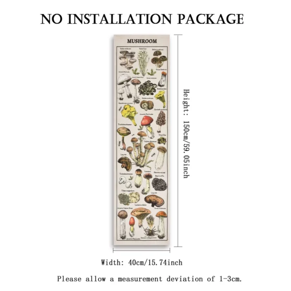 Floral & Plants Chart Vertical Tapestry Mushrooms Wall Hanging Reference llustrative Botanical Art Tapestry Flowers Home Decor - Image 11