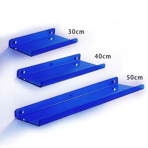 Color Acrylic Wall Mounted Storage Rack Modern Bathroom Living Room Shelves Free Punching Wall Shelf Home Decorative Shelves - Image 46