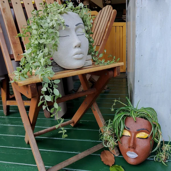 Creative Face Flower Pot Head Wall Planter Wall Mounted Planter Pot With Drainage Hole, Cute Plants Vase Garden Planter Pot - Image 2