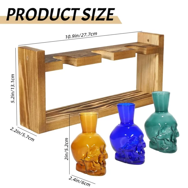 Plant Propagation Stations Hydroponics Halloween Decorations Skull Planter Vase Skulls Home Decor with Wooden Stand Gift - Image 2