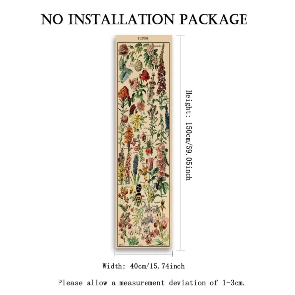 Floral & Plants Chart Vertical Tapestry Mushrooms Wall Hanging Reference llustrative Botanical Art Tapestry Flowers Home Decor - Image 13