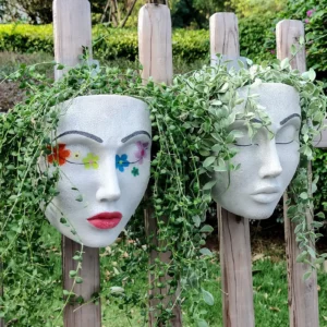 Creative Face Flower Pot Head Wall Planter Wall Mounted Planter Pot With Drainage Hole, Cute Plants Vase Garden Planter Pot