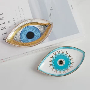 Trinket Dish Ring Dish Ceramic Evil Eye Trinket Plate Cute Decor Jewelry Tray  Gift Dish