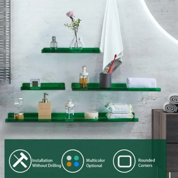 Color Acrylic Wall Mounted Storage Rack Modern Bathroom Living Room Shelves Free Punching Wall Shelf Home Decorative Shelves - Image 6