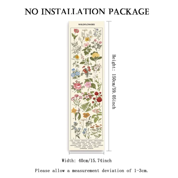 Floral & Plants Chart Vertical Tapestry Mushrooms Wall Hanging Reference llustrative Botanical Art Tapestry Flowers Home Decor - Image 14