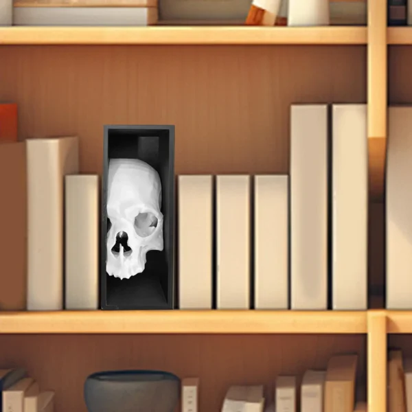 Skull Bookend For Shelves Study Book Support Stoppers Spooky Gothic Design Magazines Bookend Shelf Decor For Apartment Living - Image 3