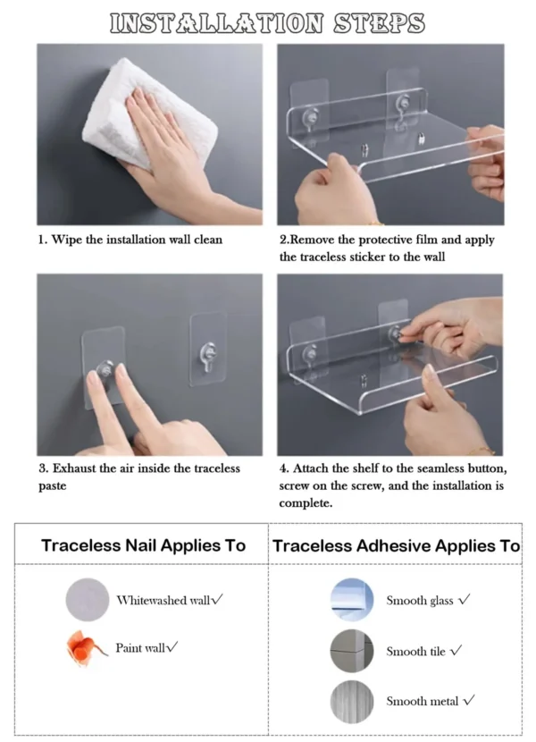 Color Acrylic Wall Mounted Storage Rack Modern Bathroom Living Room Shelves Free Punching Wall Shelf Home Decorative Shelves - Image 5