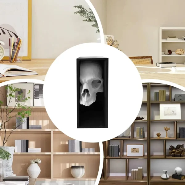 Skull Bookend For Shelves Study Book Support Stoppers Spooky Gothic Design Magazines Bookend Shelf Decor For Apartment Living - Image 5