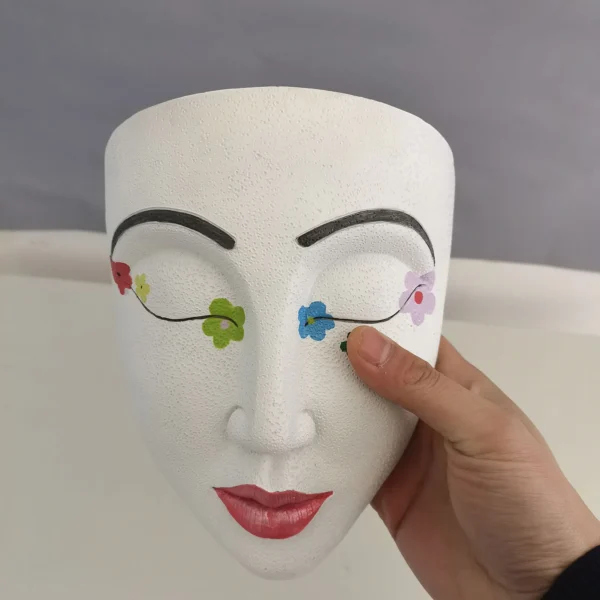 Creative Face Flower Pot Head Wall Planter Wall Mounted Planter Pot With Drainage Hole, Cute Plants Vase Garden Planter Pot - Image 4