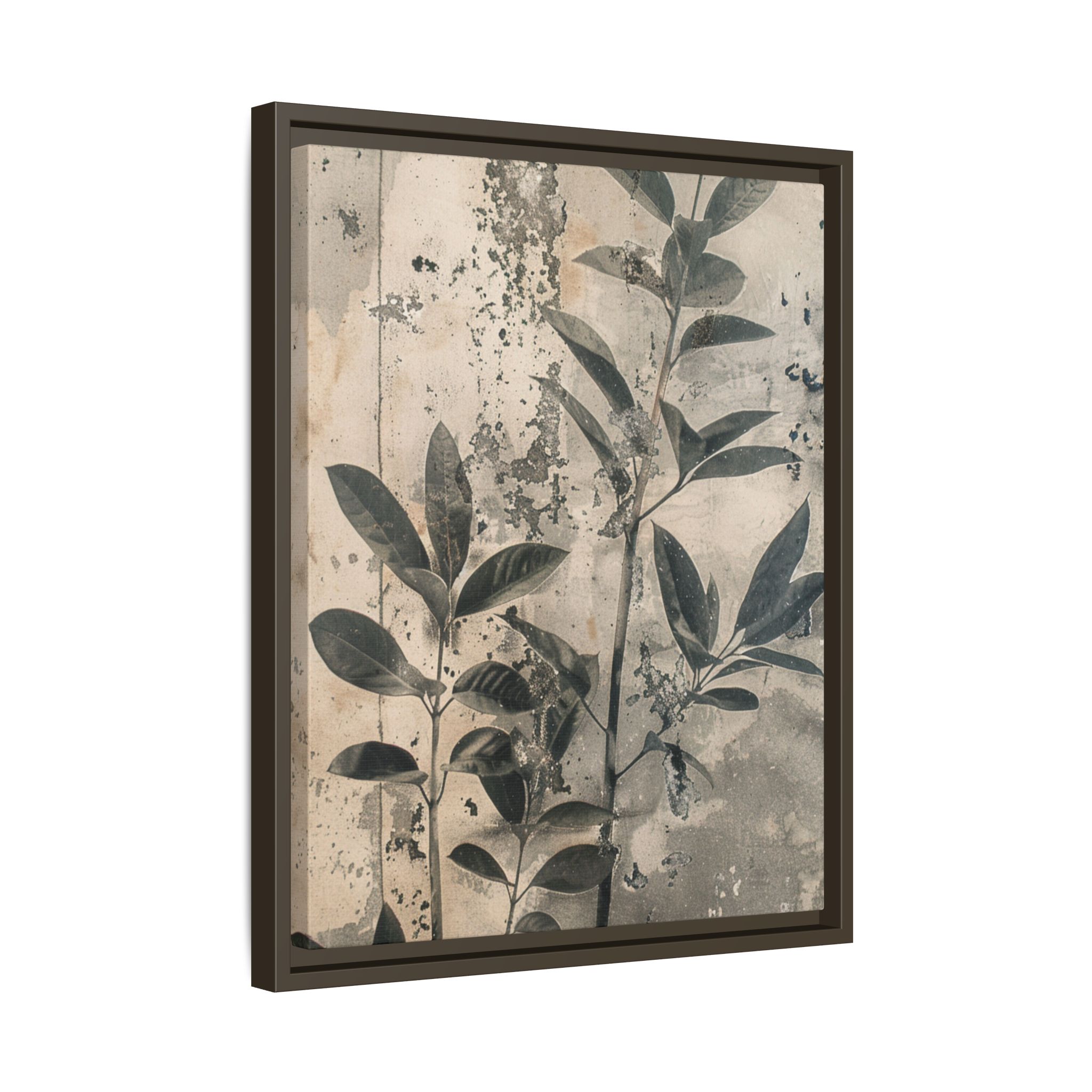 Framed Botanical Wall Art – Vintage Leaf Matte Canvas - Image 2