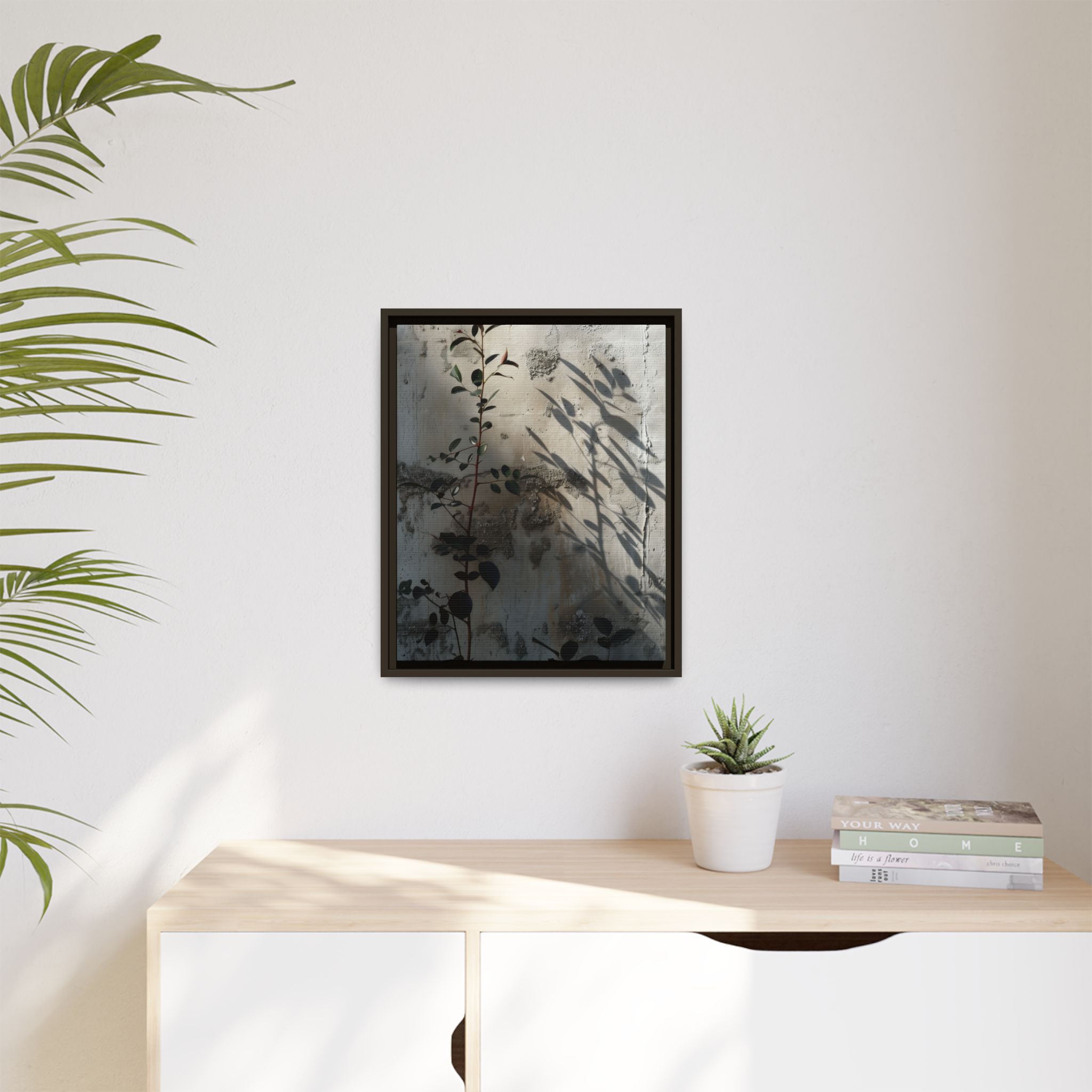 Botanical Shadow Study Canvas Print | Moody Nature Wall Art - Image 3