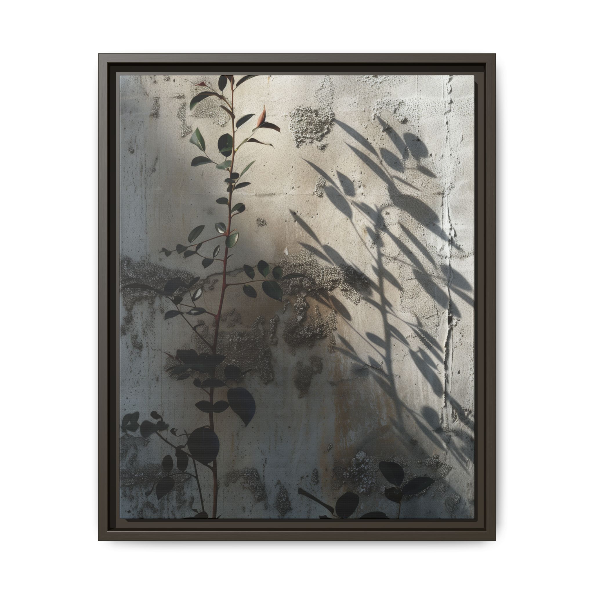 Botanical Shadow Study Canvas Print | Moody Nature Wall Art