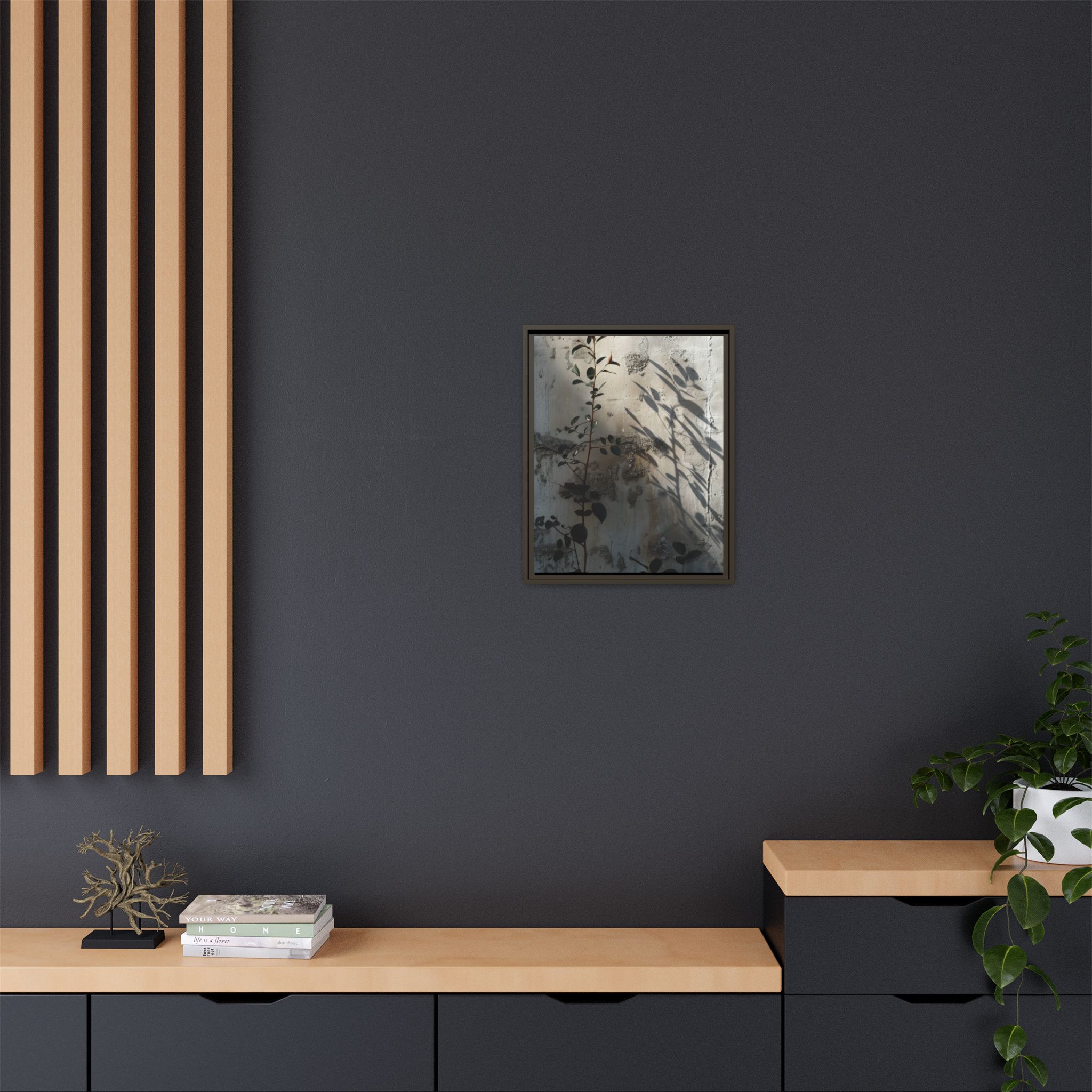 Botanical Shadow Study Canvas Print | Moody Nature Wall Art - Image 4