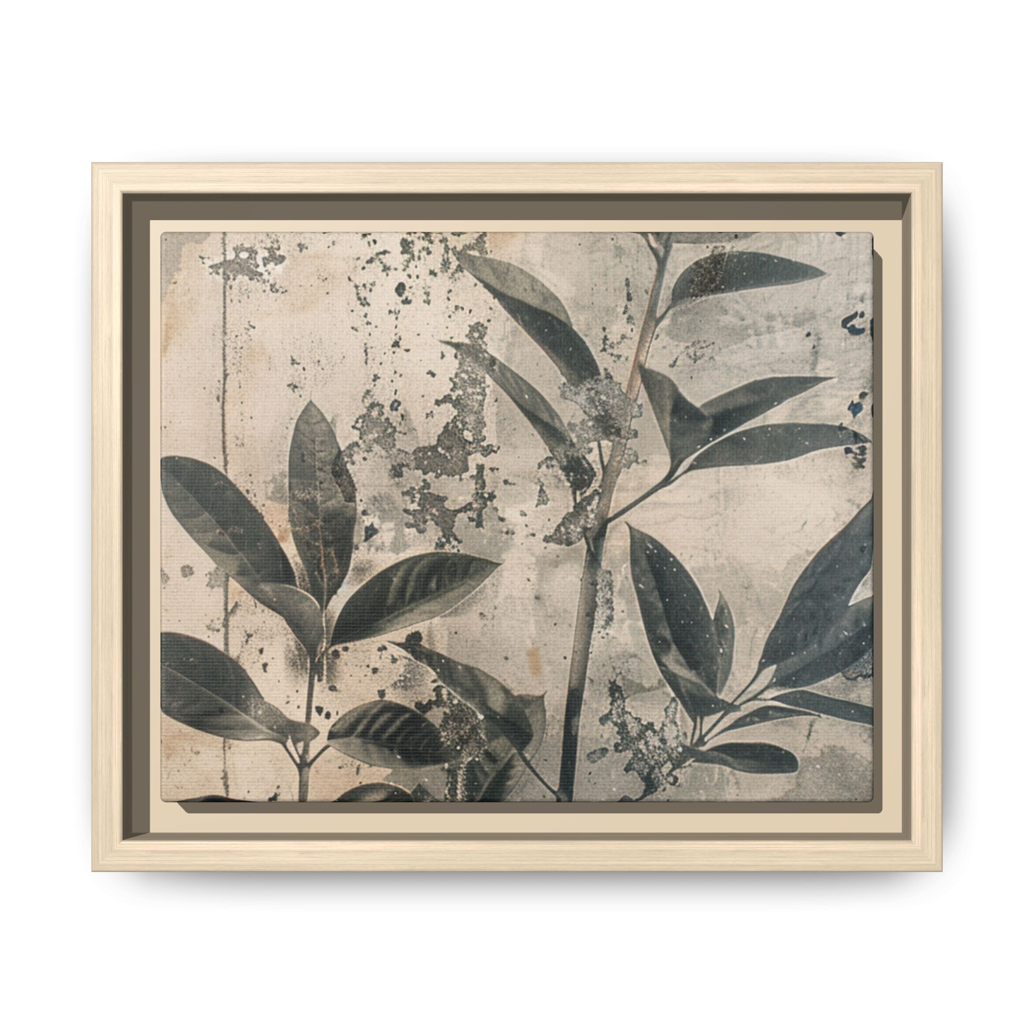 Framed Botanical Wall Art – Vintage Leaf Matte Canvas - Image 5