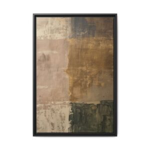 Warm Earth Abstract Canvas | Espresso Framed Neutral Wall Art