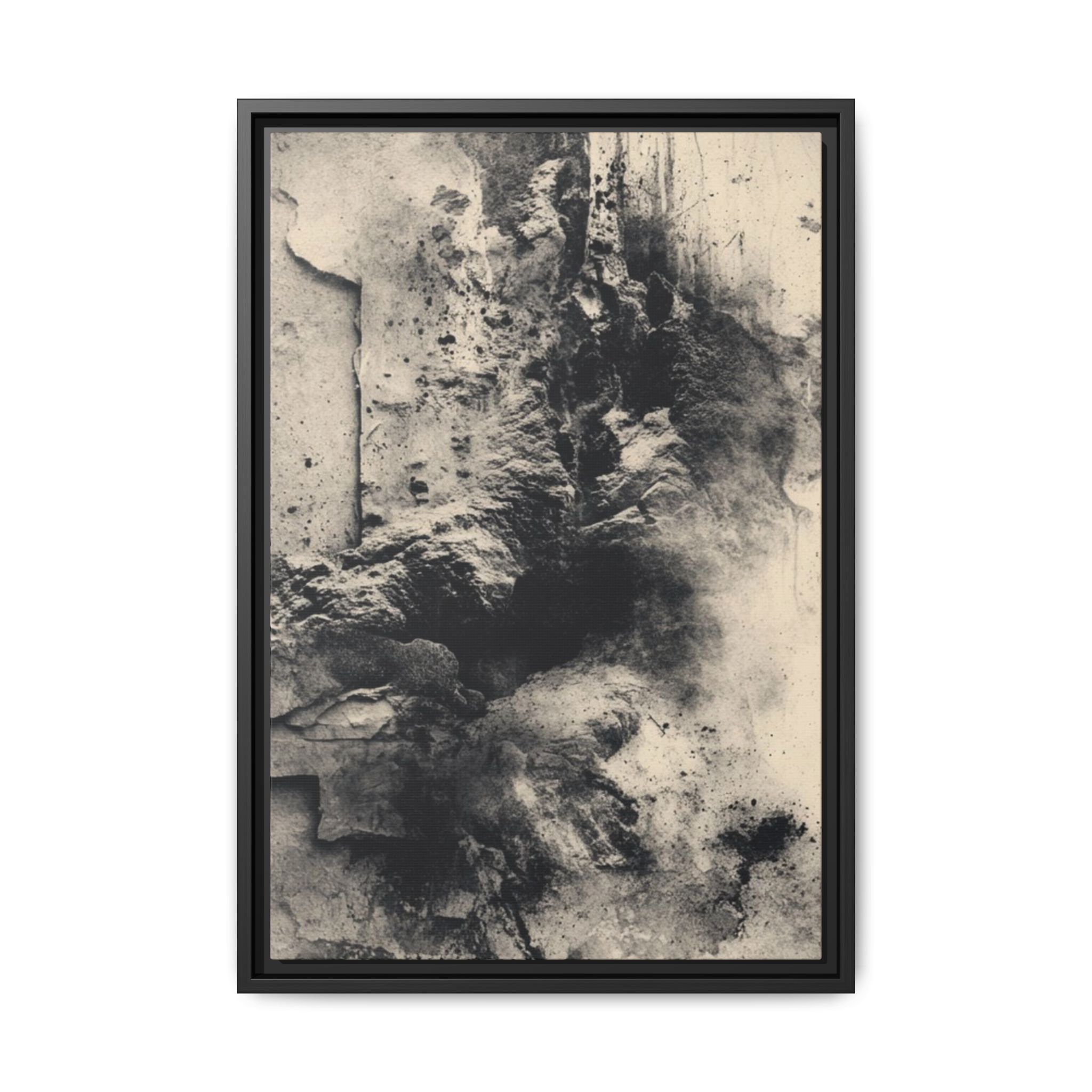 Black & Ivory Textured Abstract Canvas | Framed Neutral Wall Art - Image 17