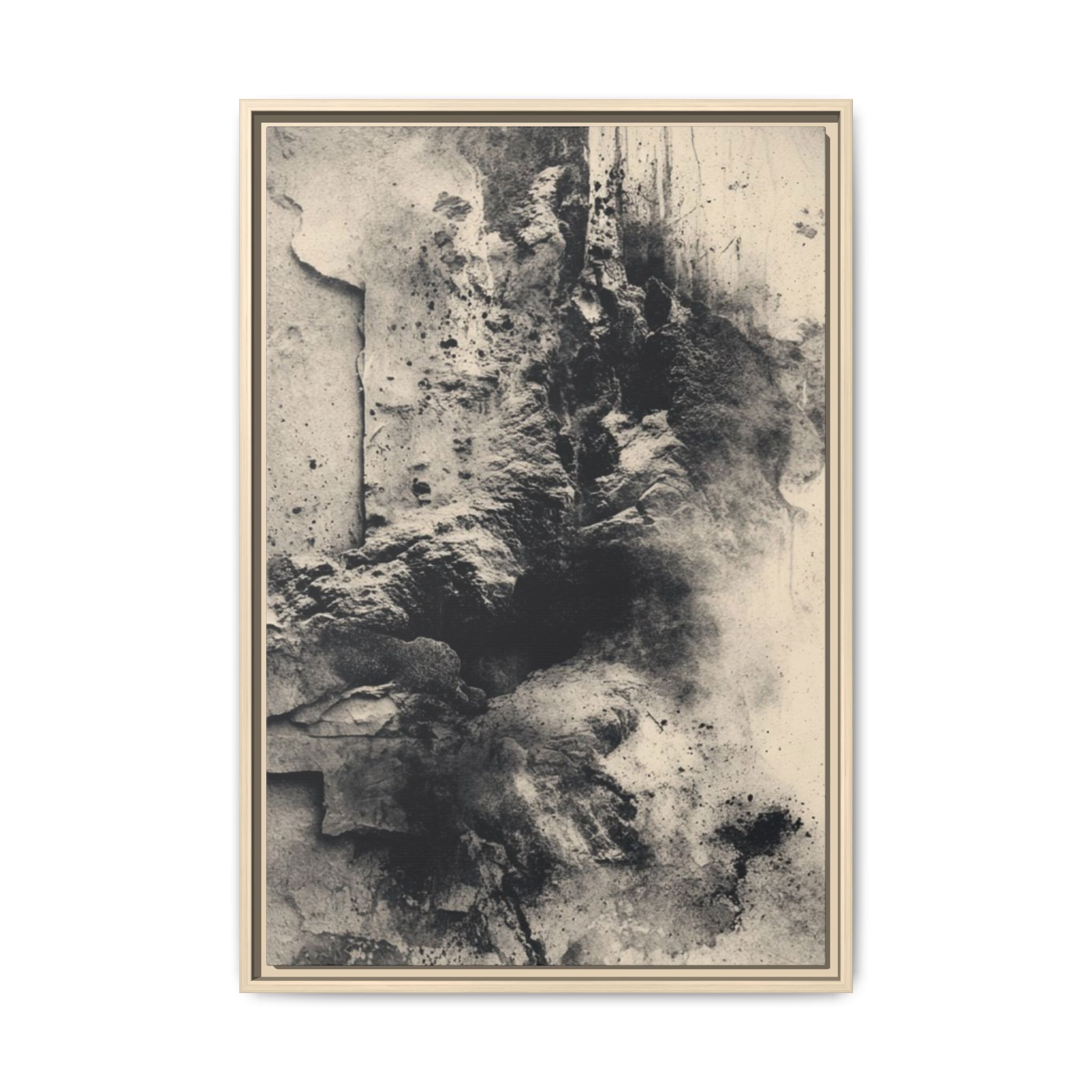 Black & Ivory Textured Abstract Canvas | Framed Neutral Wall Art - Image 5