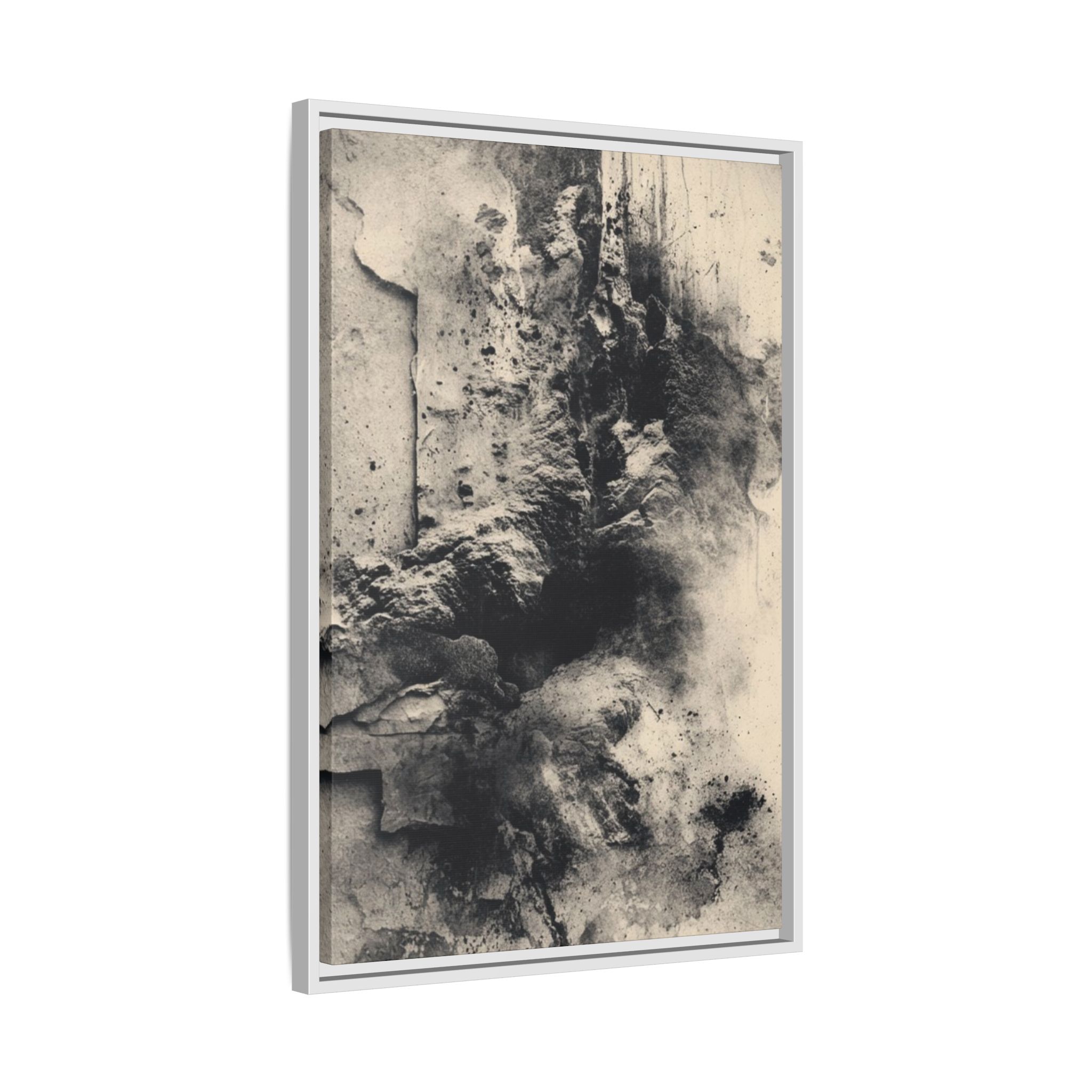 Black & Ivory Textured Abstract Canvas | Framed Neutral Wall Art - Image 10