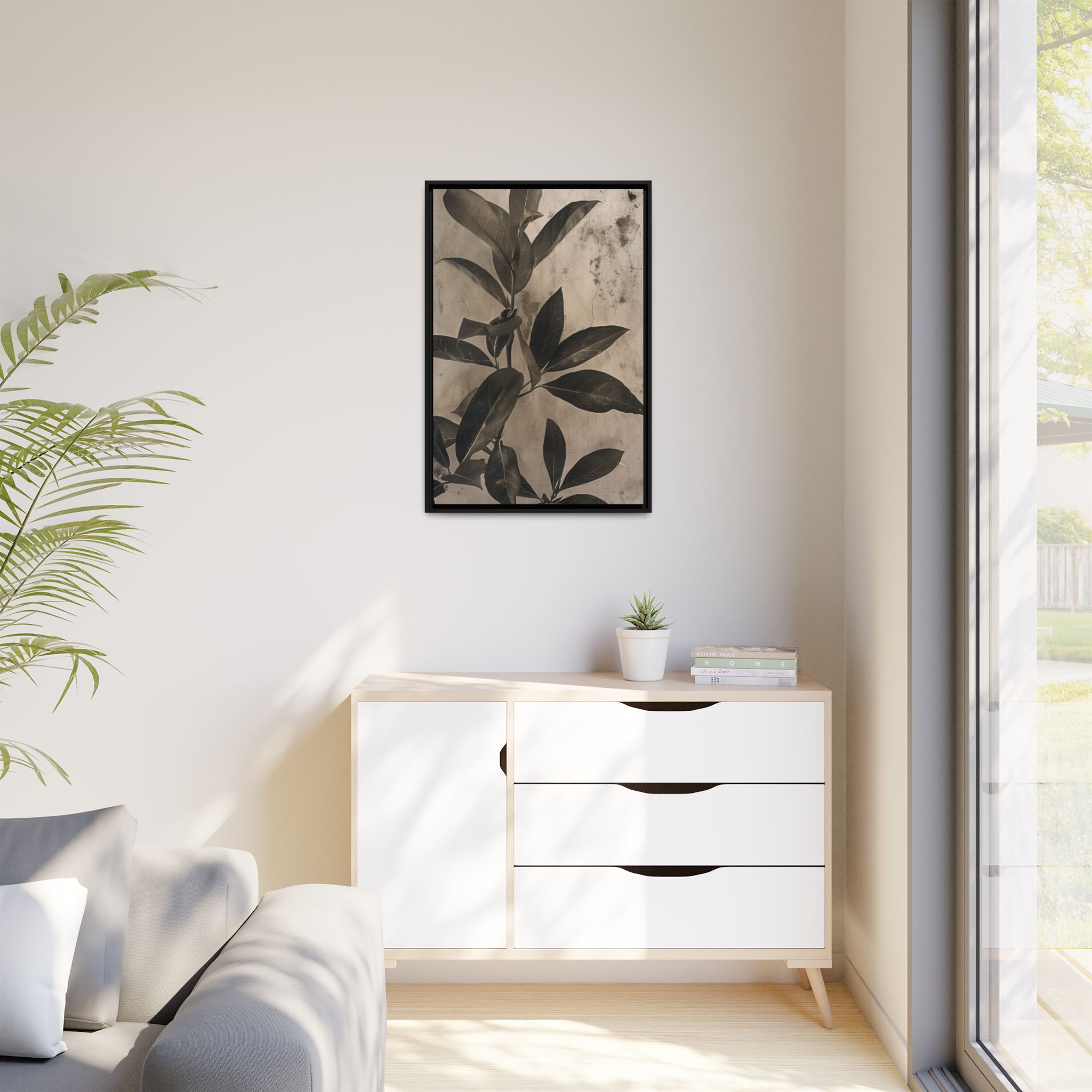 Shadow Leaf Framed Canvas Wall Art - Image 11