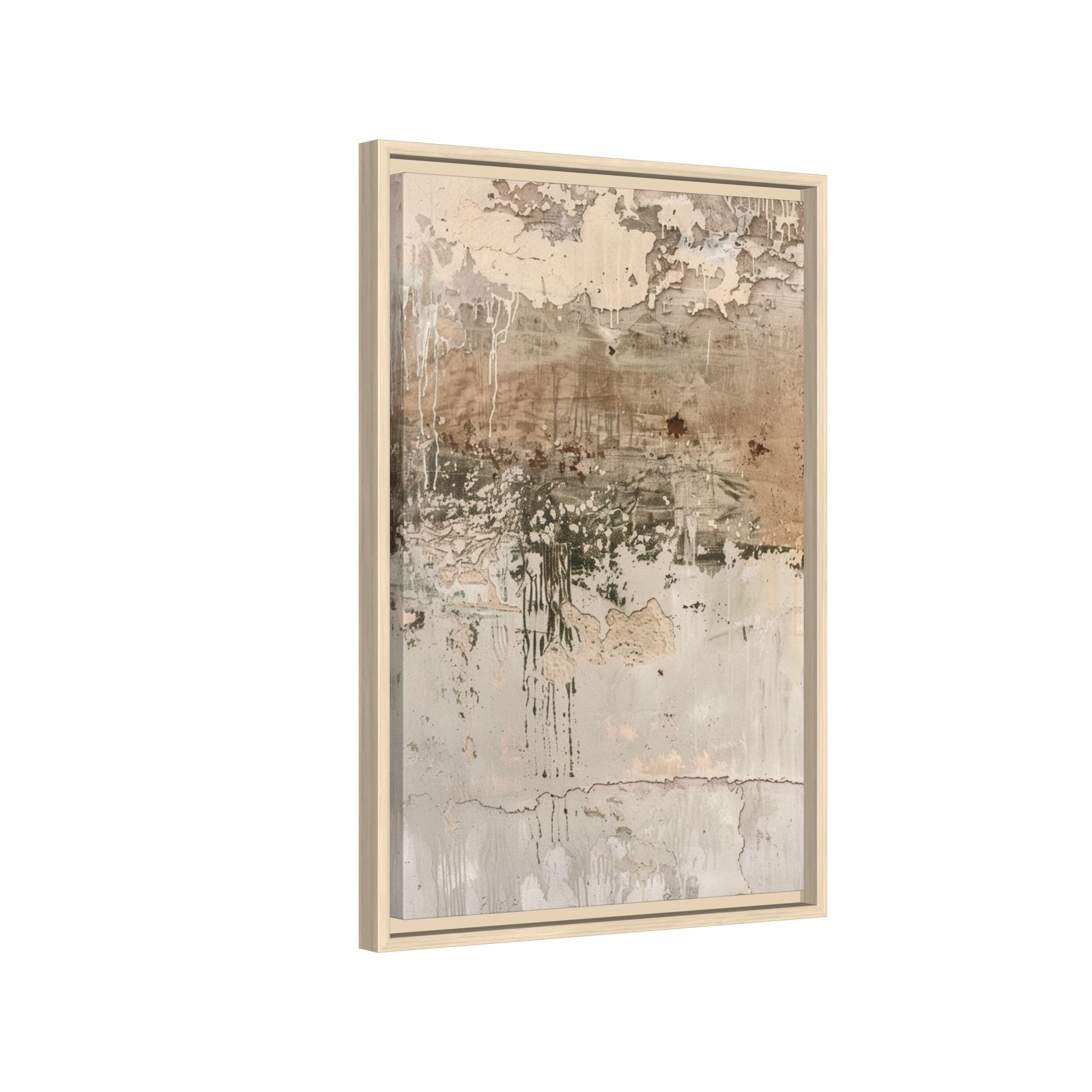 Textured Neutral Abstract Canvas | Espresso Framed Earth Tone Wall Art - Image 26