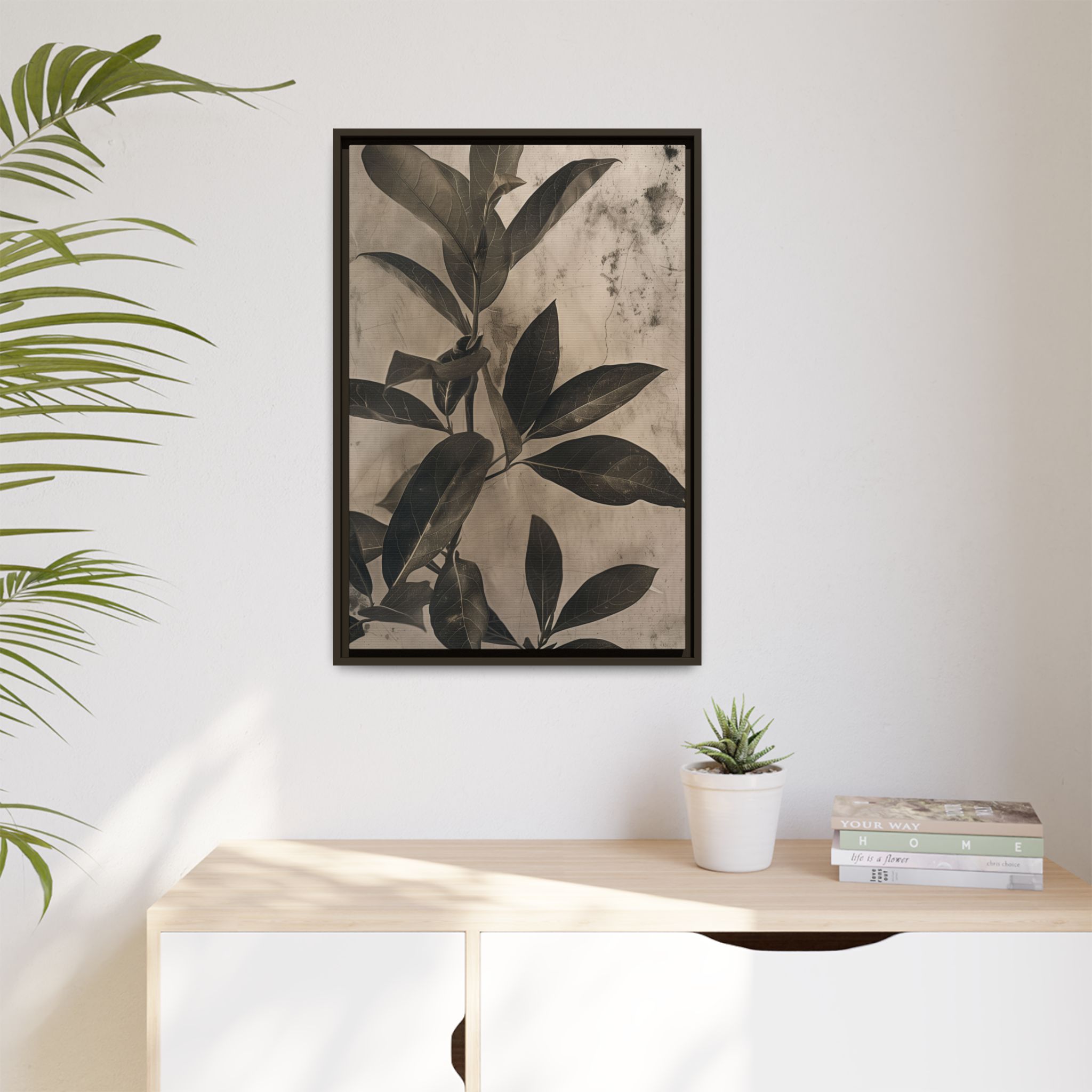 Shadow Leaf Framed Canvas Wall Art - Image 7