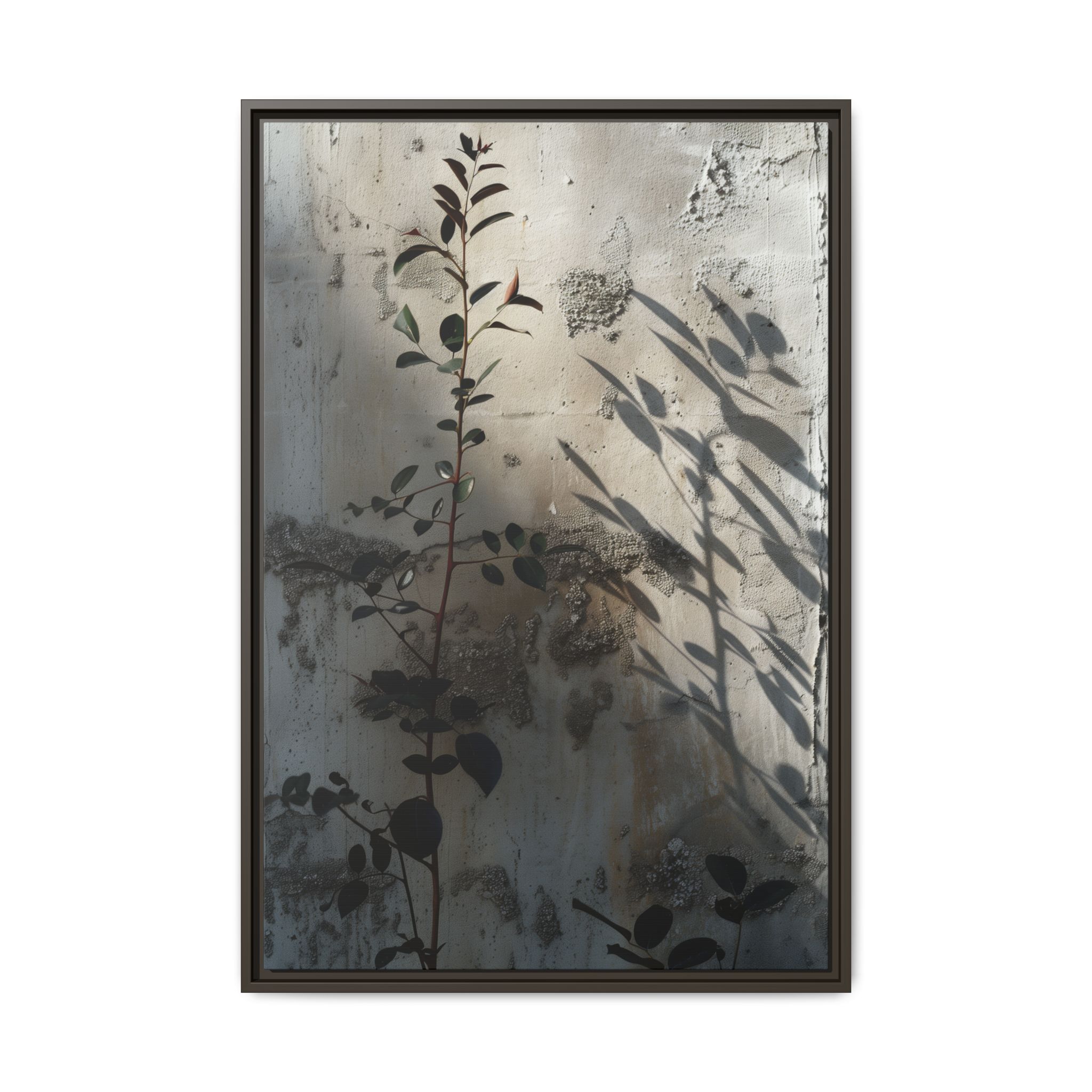 Moody Botanical Canvas Wall Art | Framed Plant Shadow Print - Image 9