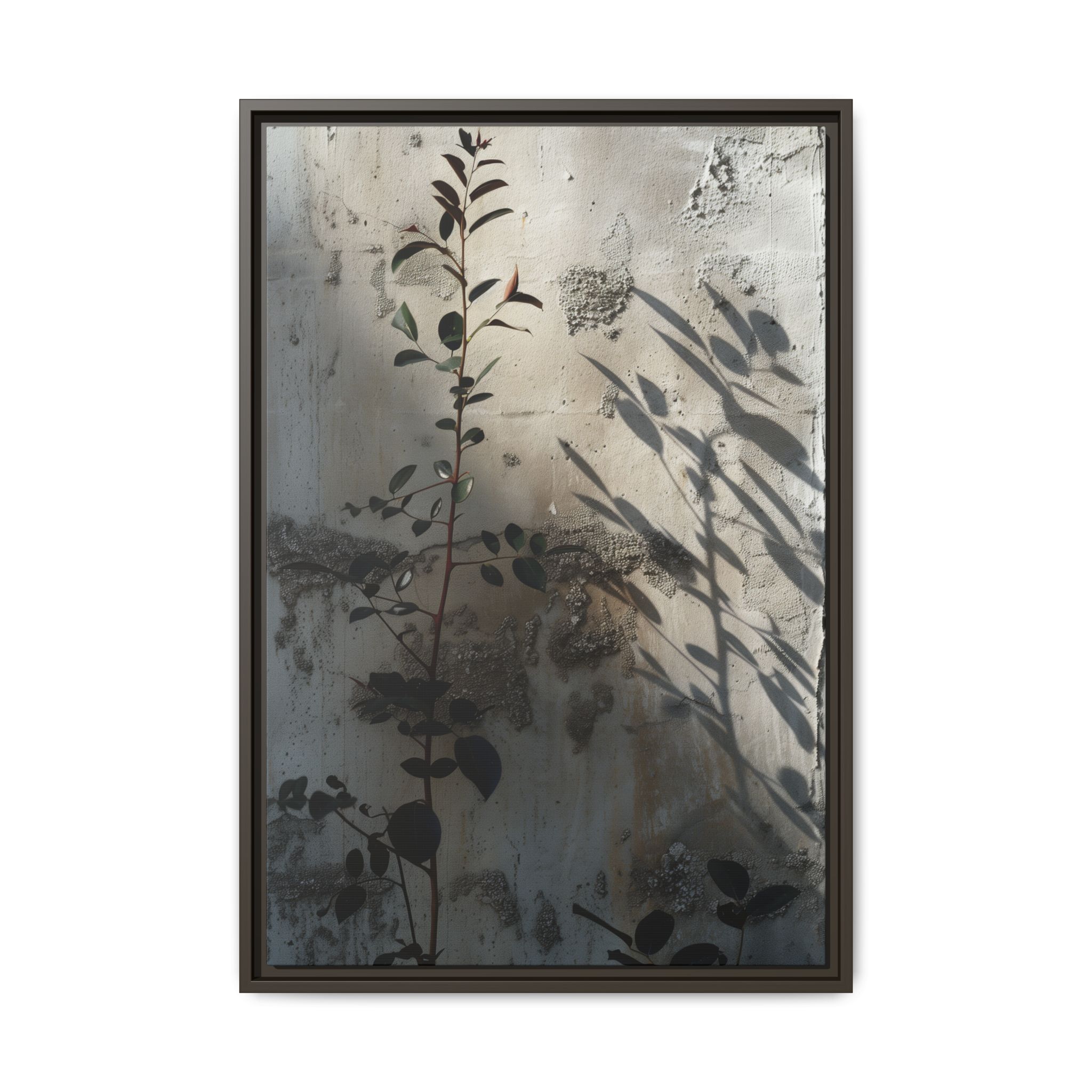 Moody Botanical Canvas Wall Art | Framed Plant Shadow Print - Image 5