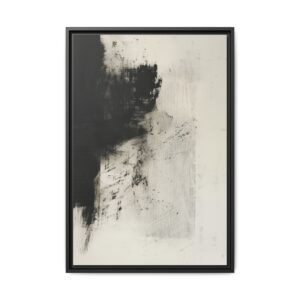 Black & Ivory Textured Abstract Canvas | Minimal Framed Wall Art