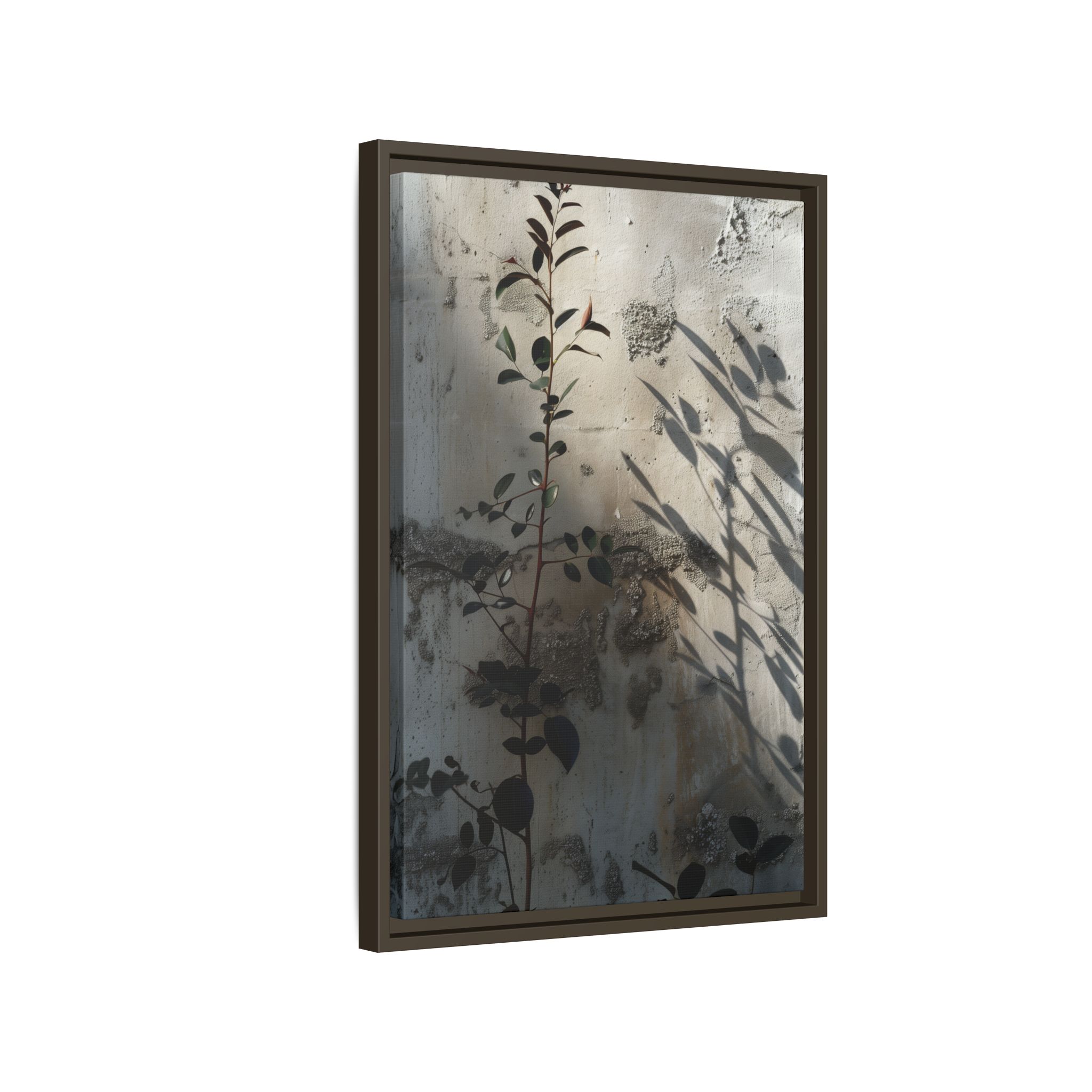 Moody Botanical Canvas Wall Art | Framed Plant Shadow Print - Image 2