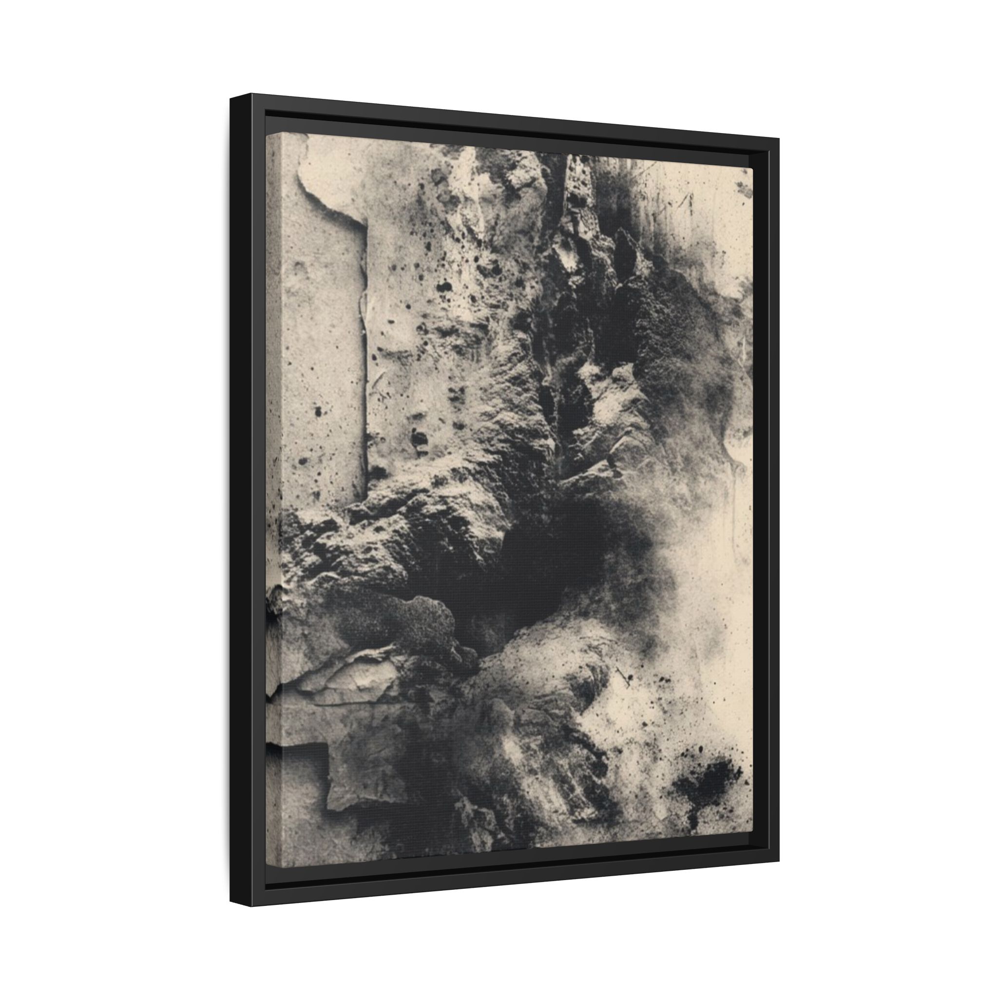 Black & Ivory Textured Abstract Canvas | Framed Neutral Wall Art - Image 2