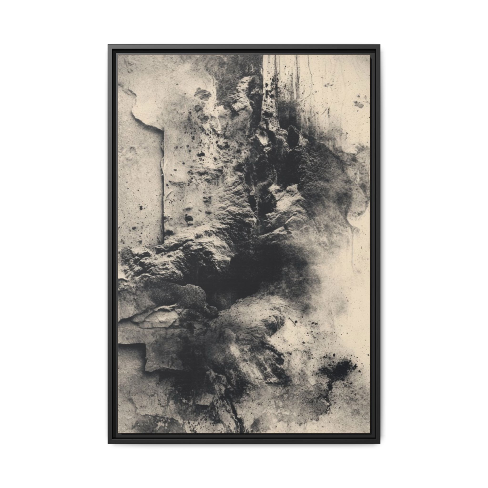 Black & Ivory Textured Abstract Canvas | Framed Neutral Wall Art - Image 33