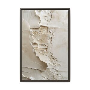 Textured Neutral Abstract Canvas | Espresso Framed Plaster Wall Art