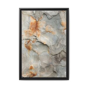 Rust & Stone Textured Abstract Canvas | Espresso Framed Wall Art